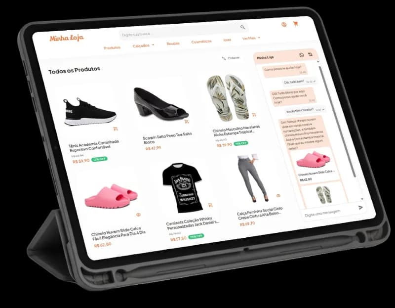 Catálogo digital do Stoqui com produtos cadastrados