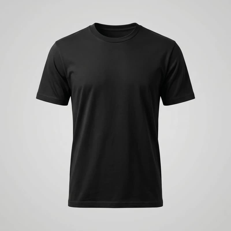 Camiseta básica na cor Preto, exemplo de variação de cor no Stoqui