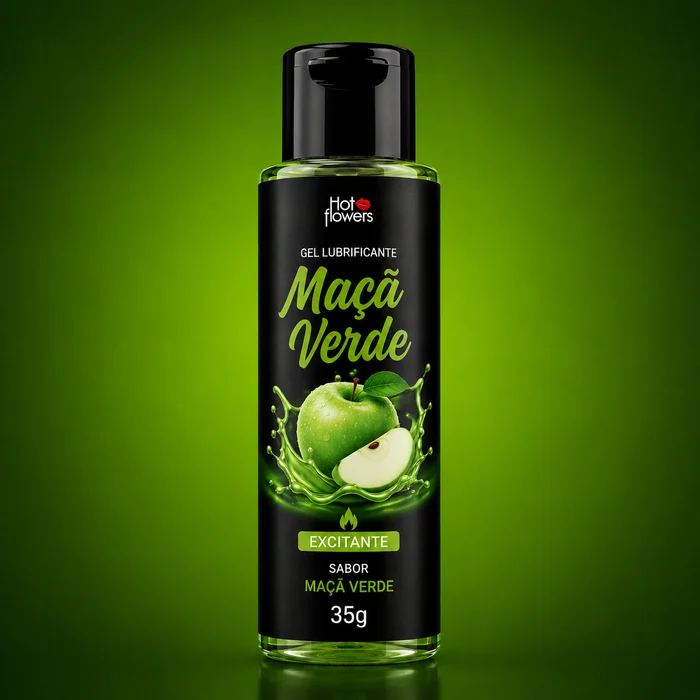 Gel lubrificante comestível sabor Maçã Verde no Stoqui